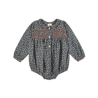 Little Cotton Clothes Cove Blue Floral Forget Me Not Emilie Smock Romper