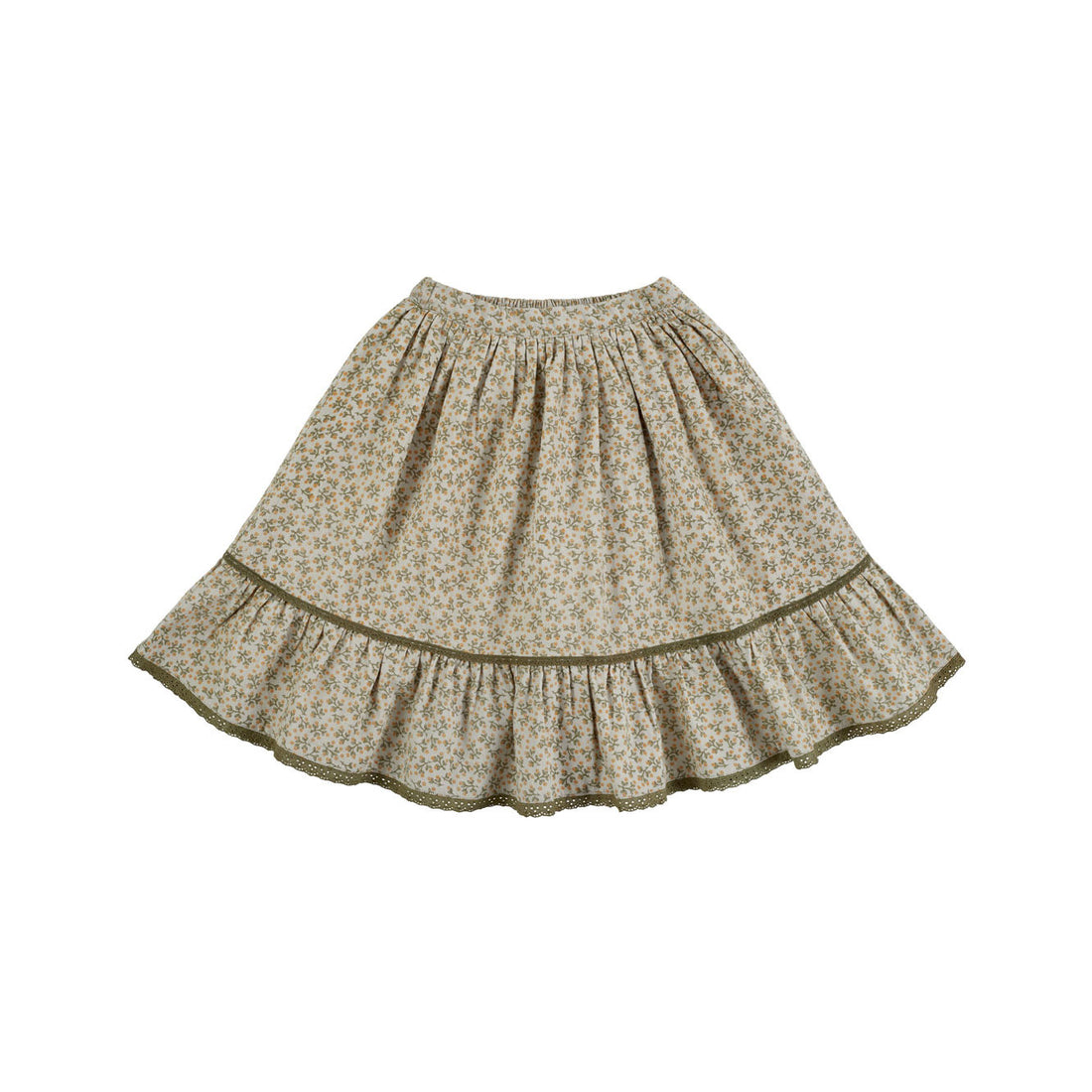 Little Cotton Clothes Laurel Hedgerow Floral Cord Prairie Skirt