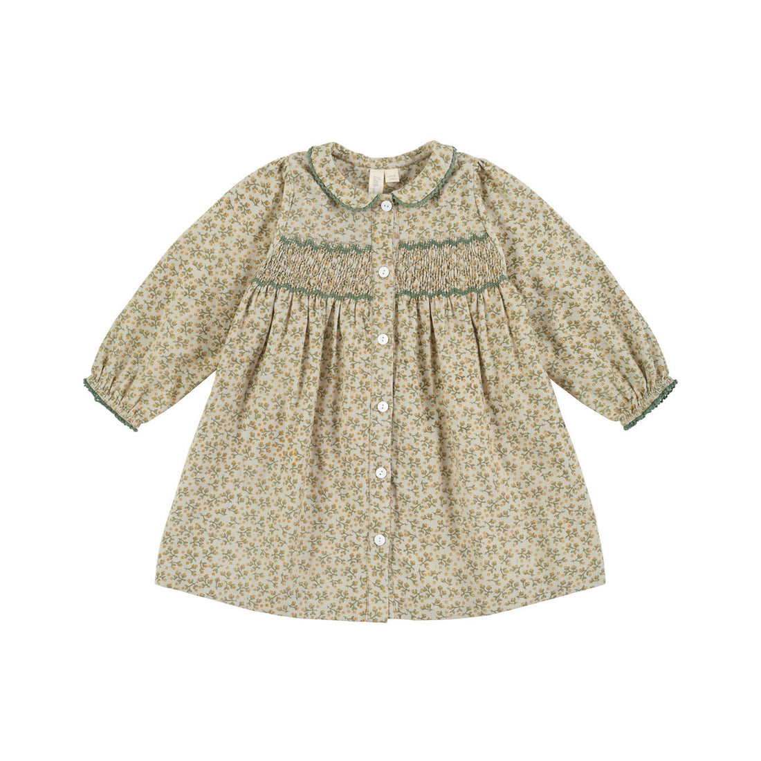 Little Cotton Clothes Laurel Hedgerow Floral Cord Kate Smocked Dress