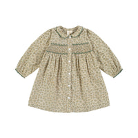 Little Cotton Clothes Laurel Hedgerow Floral Cord Kate Smocked Dress