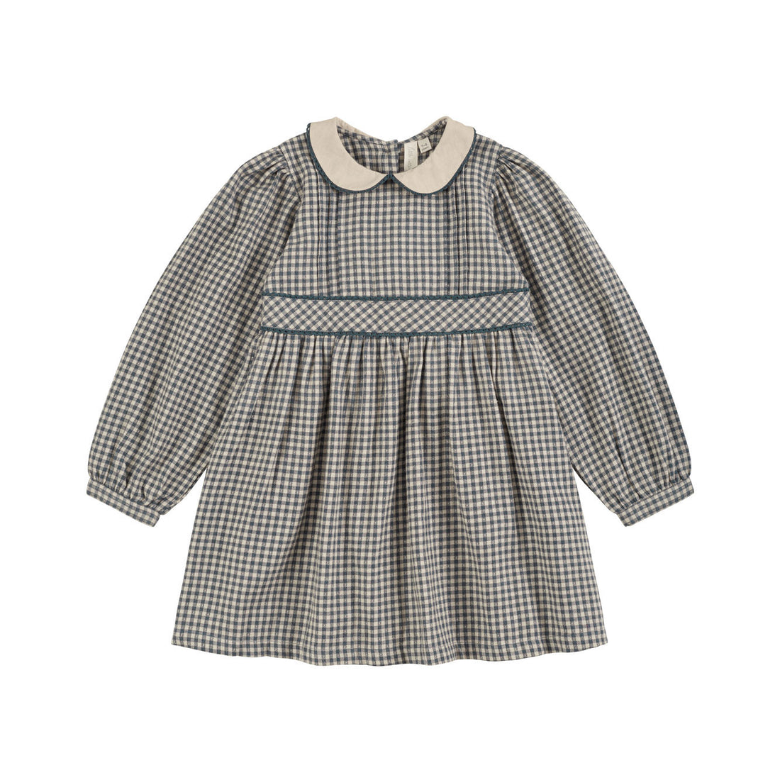 Little Cotton Clothes Cove Blue Check Flannel Isadora Dress