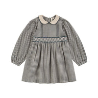 Little Cotton Clothes Cove Blue Check Flannel Isadora Dress