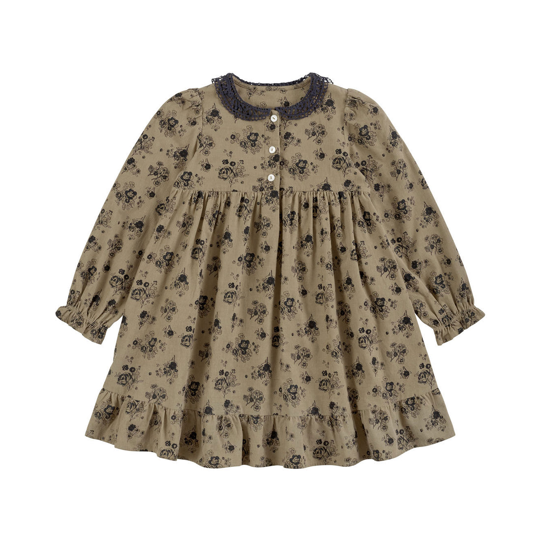 Little Cotton Clothes Floral Rose Cord Elvie Dress