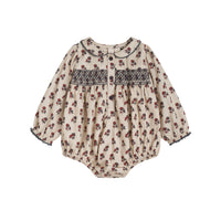 Little Cotton Clothes Emilie Smocked Romper - Ruby Floral