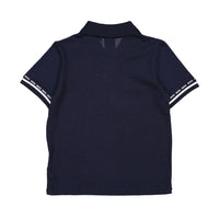 Hugo Boss Navy Stripe On Collar Polo