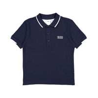 Hugo Boss Navy Logo On Chest Polo