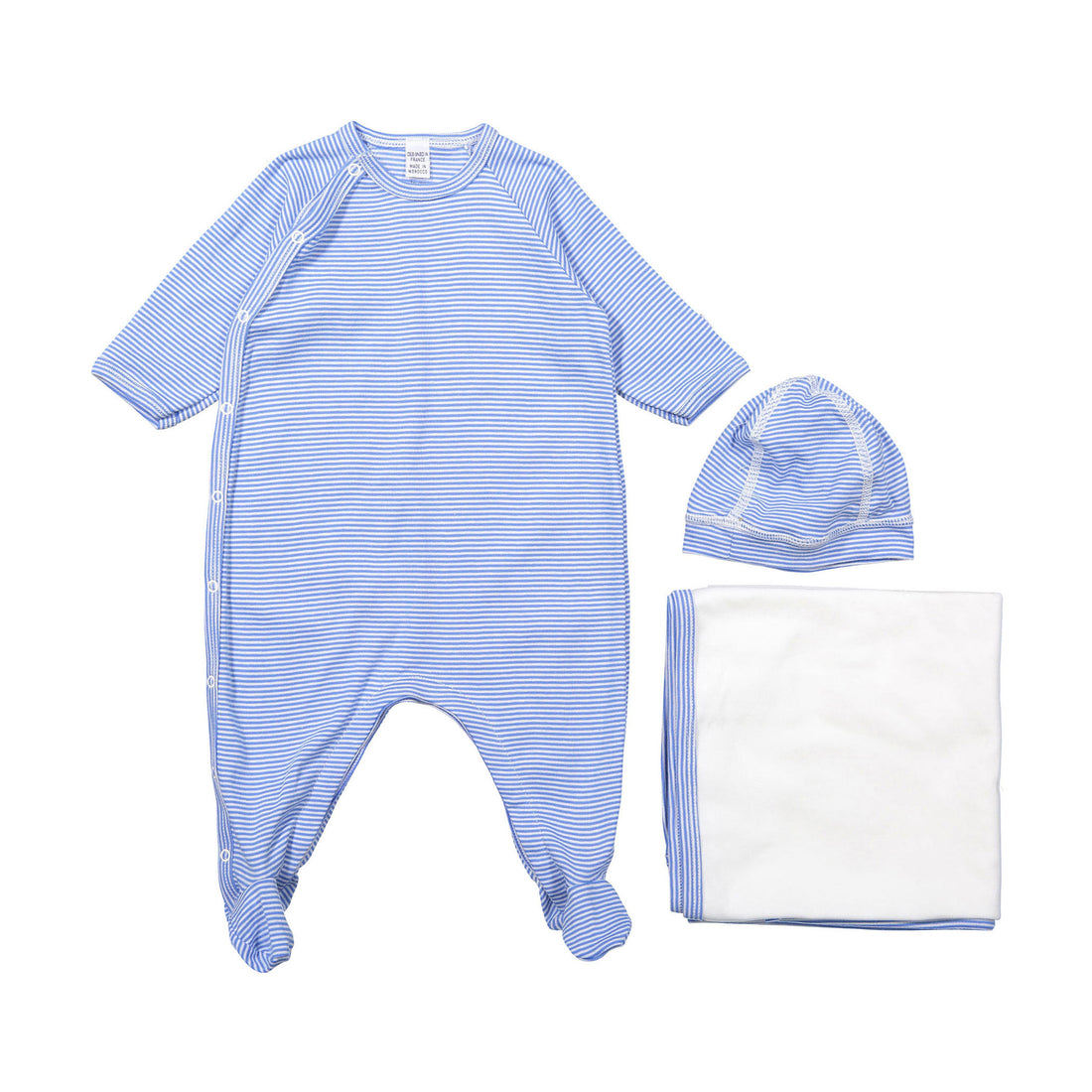 Petit Bateau Baby Boy Gift Set Footie Hat And Blanket
