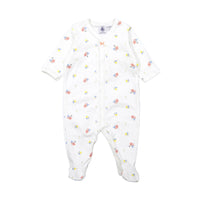 Petit Bateau Front Snap Floral Footie