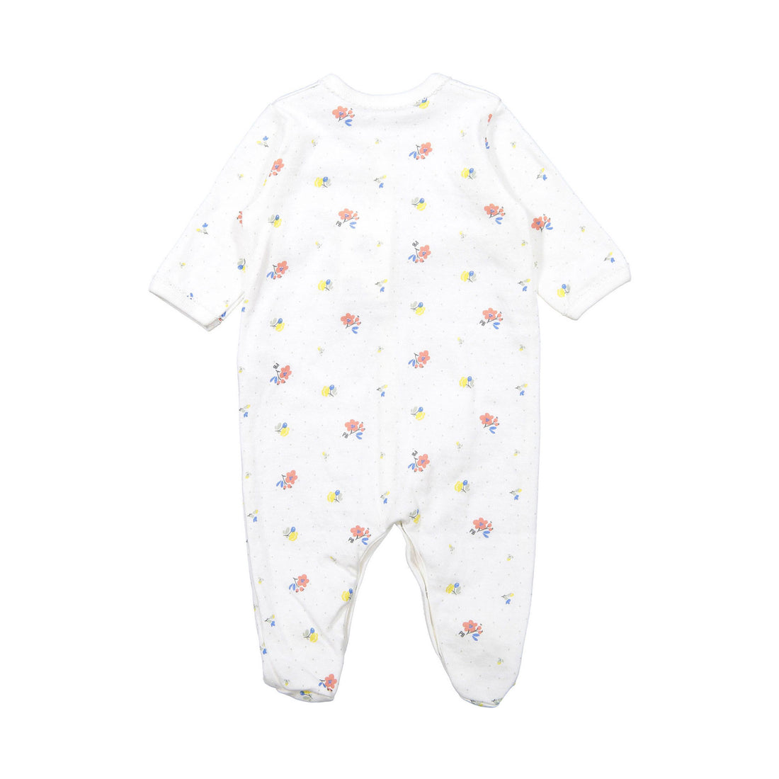 Petit Bateau Front Snap Floral Footie