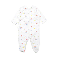 Petit Bateau Front Snap Floral Footie