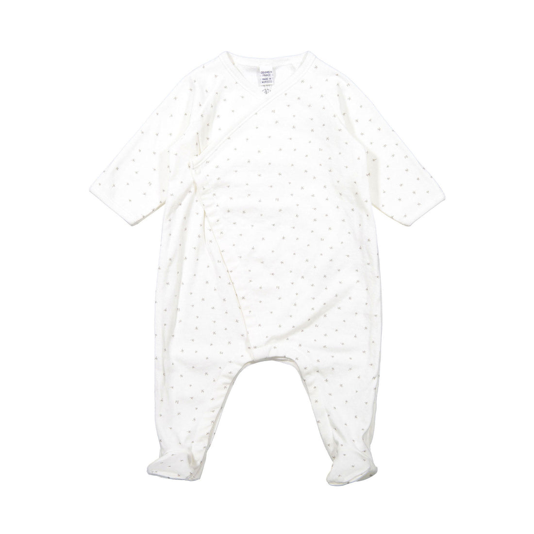 Petit Bateau Baby Side Snap Star Print Footie