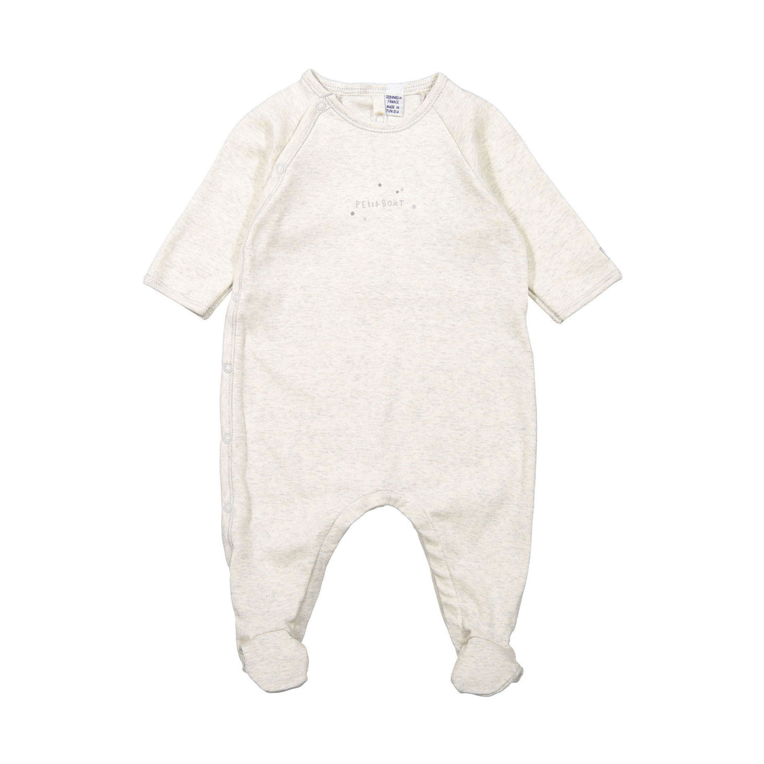 Petit Bateau Melange Footie With Side Snap