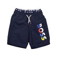 Hugo Boss Navy Jacquard Waist Swimshorts