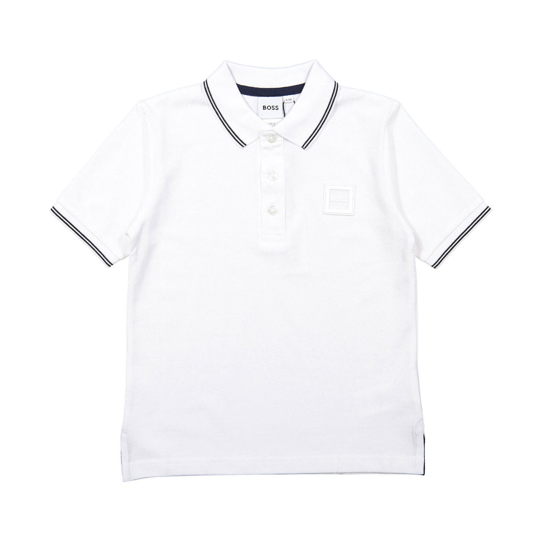 Hugo Boss White Transparent Badge On Chest Polo