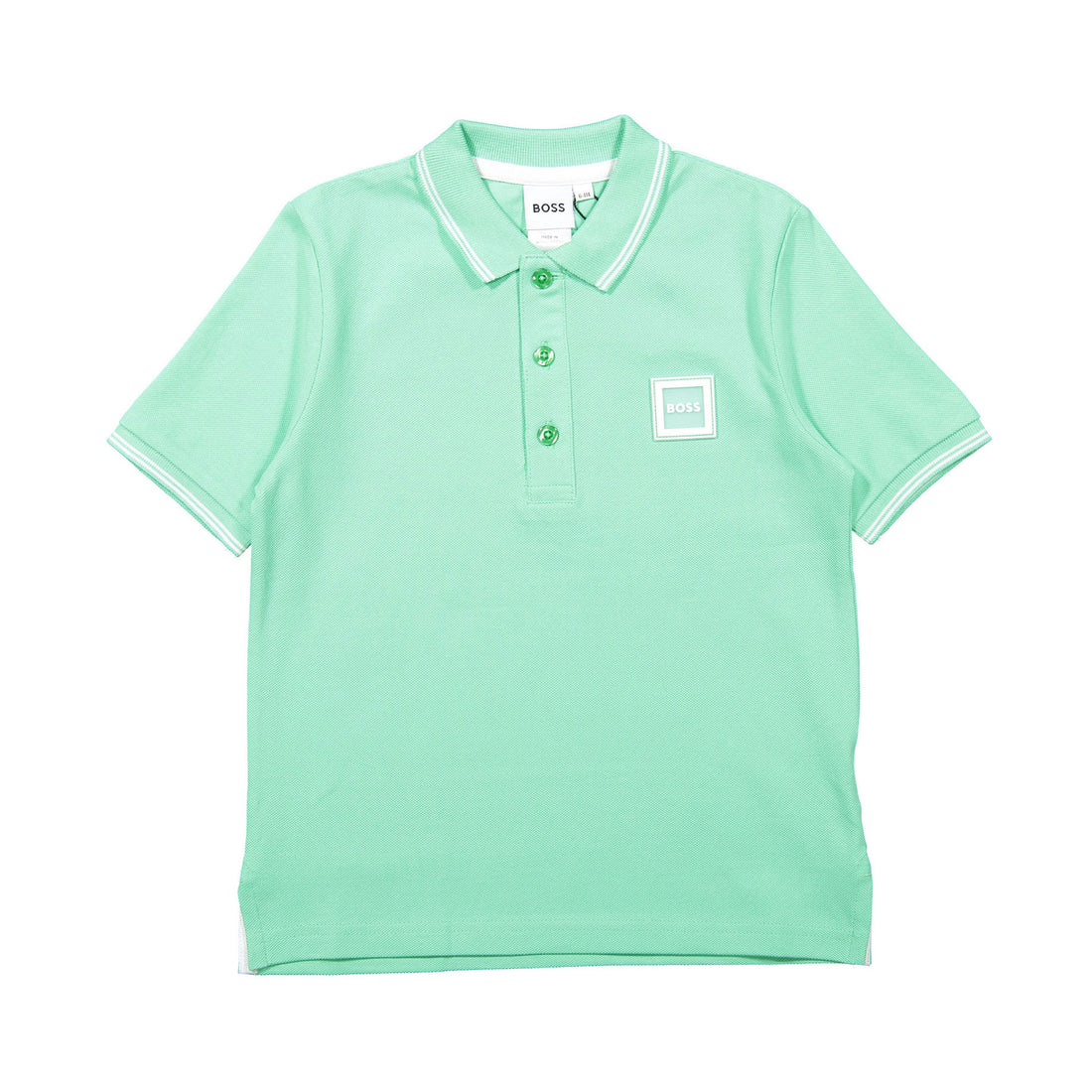 Hugo Boss Green Transparent Badge On Chest Polo