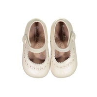 Papanatas Beige Leather Baby Mary Janes