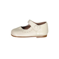 Papanatas Beige Leather Baby Mary Janes