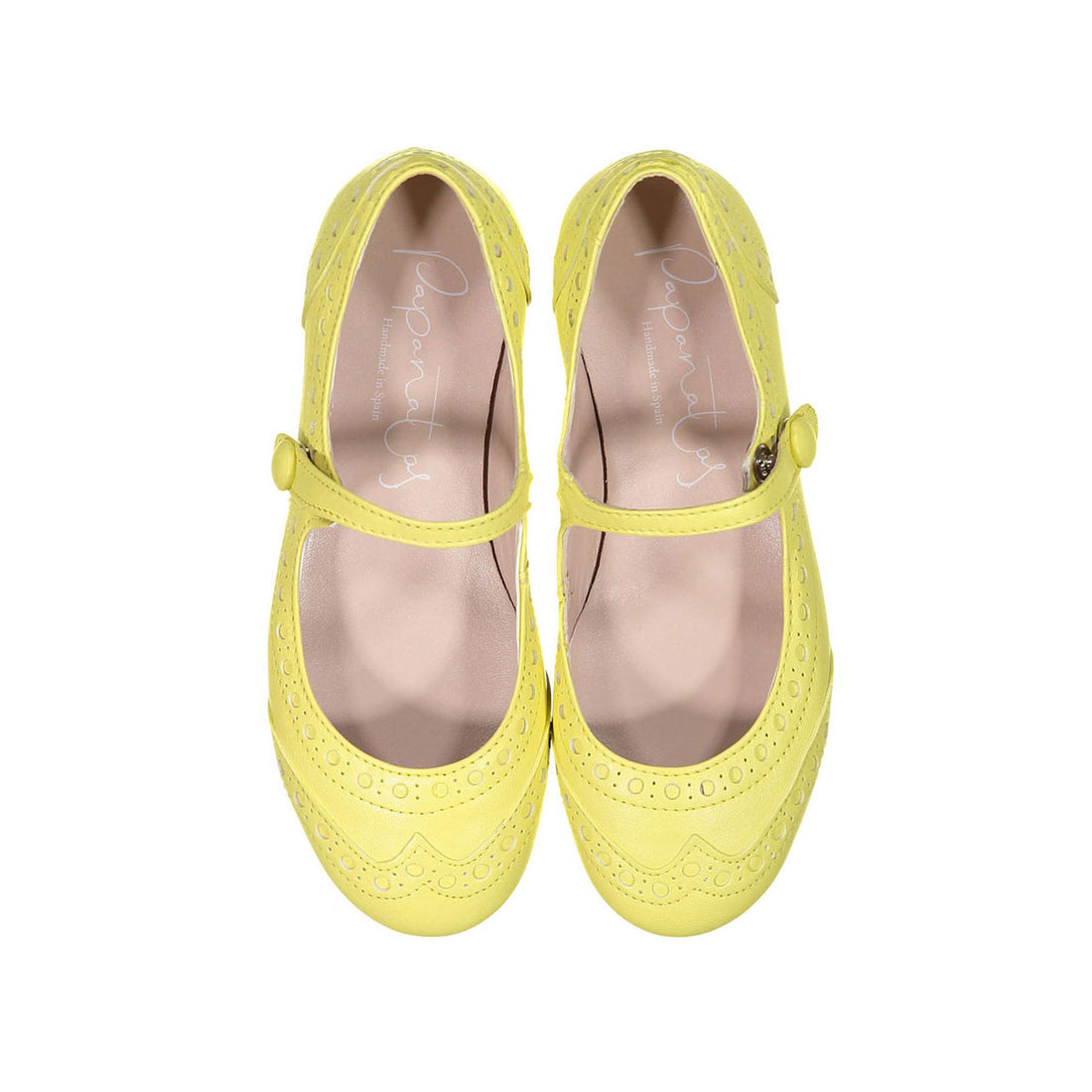 Papanatas Sunshine Leather Wingtip Mary Janes