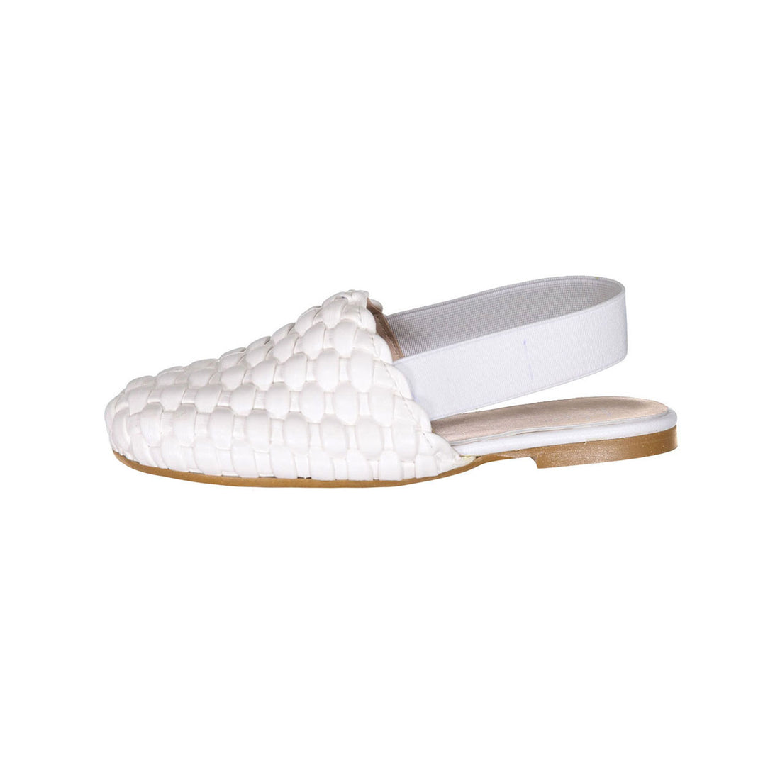 Papanatas White Braided Elastic Slipper