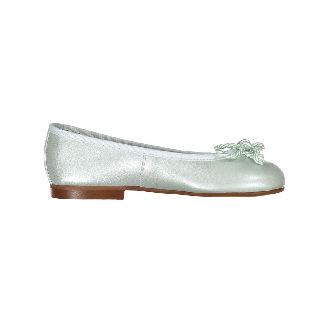 Papanatas Mint Green Soft Leather Ballet Flats
