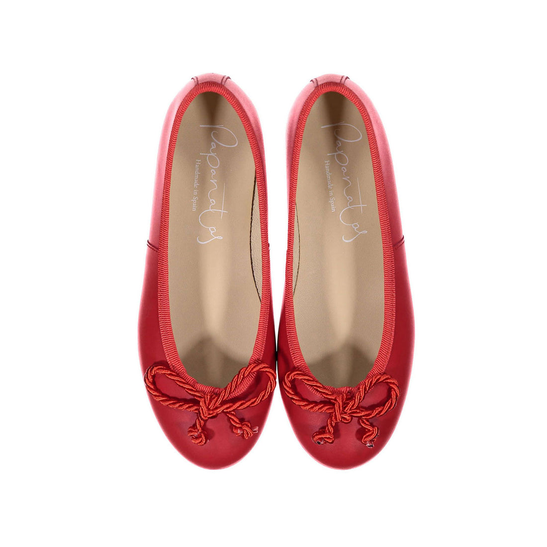Papanatas Red Leather Ballet Flats