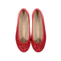 Papanatas Red Leather Ballet Flats