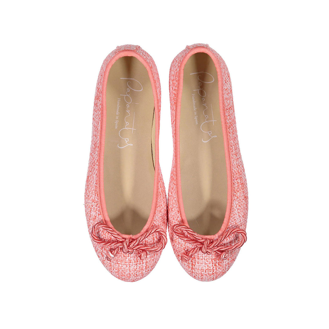 Papanatas Coral Tweed Ballet Flats
