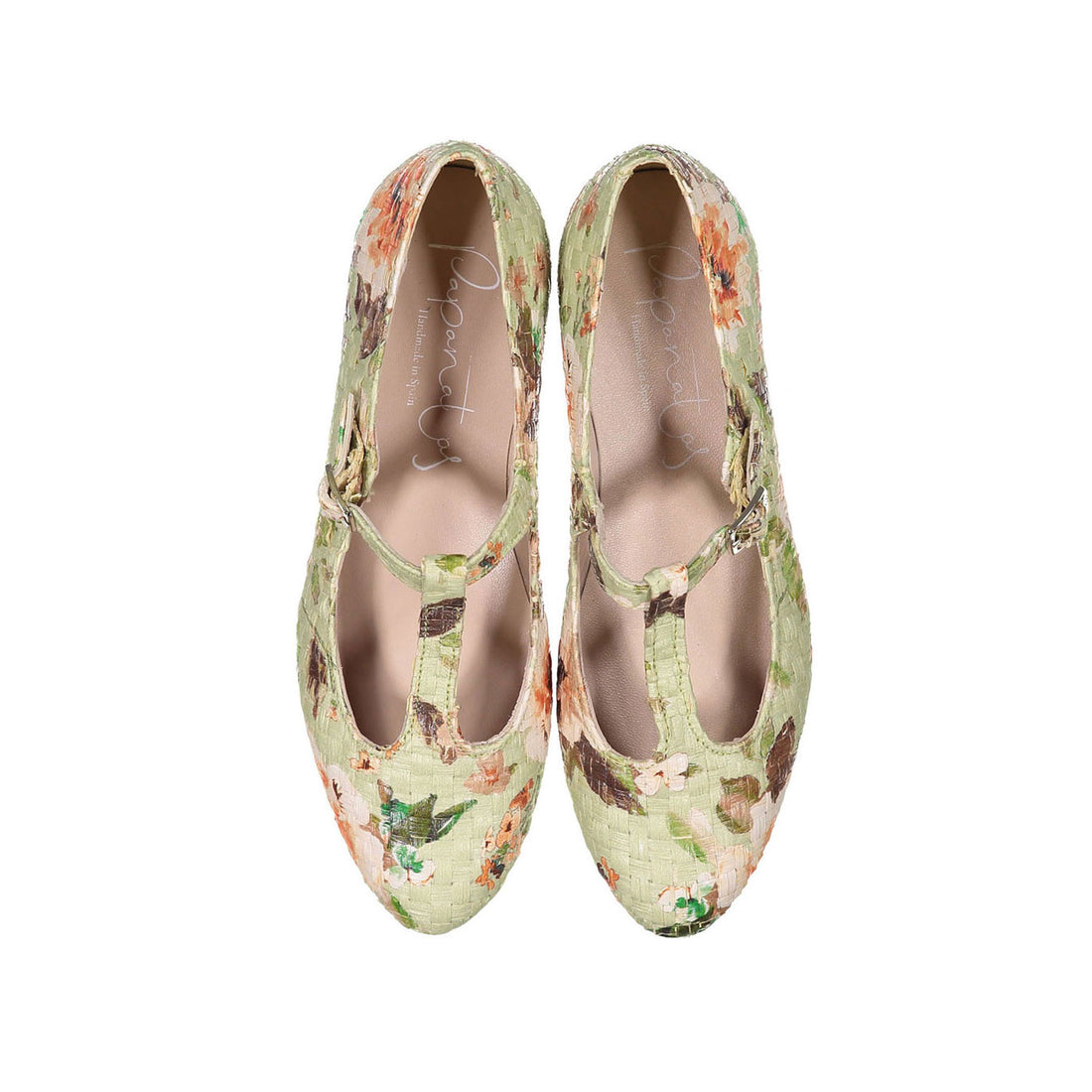 Papanatas Mint Floral T-straps