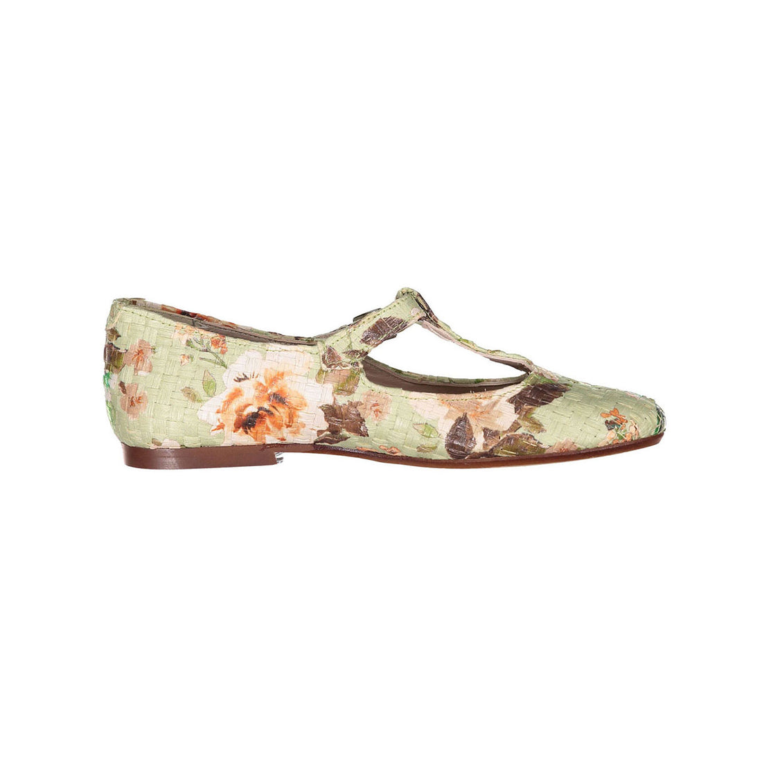 Papanatas Mint Floral T-straps