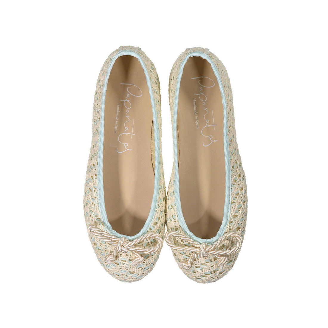 Papanatas Light Blue Stitched Ballet Flats