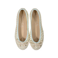 Papanatas Light Blue Stitched Ballet Flats