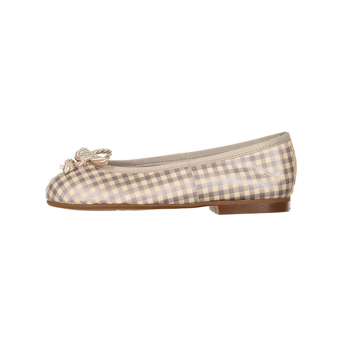Papanatas Beige Gingham Ballet Flats