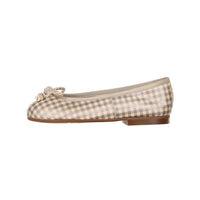 Papanatas Beige Gingham Ballet Flats