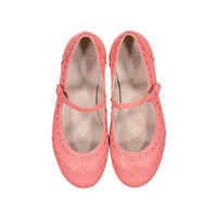 Papanatas Salmon Leather Wingtip Mary Janes