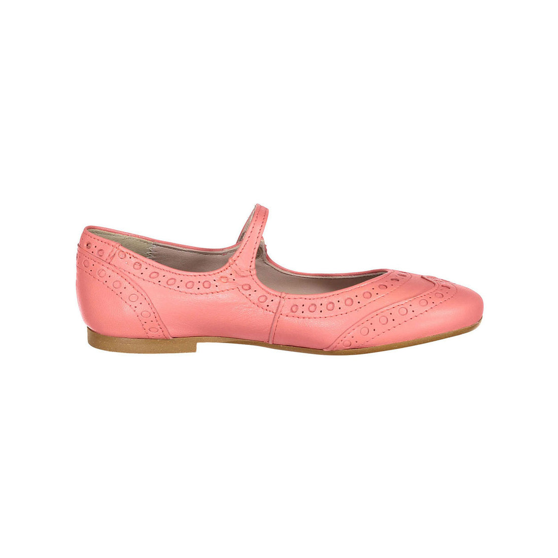 Papanatas Salmon Leather Wingtip Mary Janes