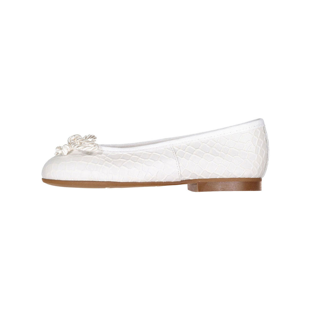 Papanatas White Textured Ballet Flats