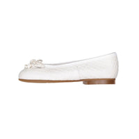 Papanatas White Textured Ballet Flats