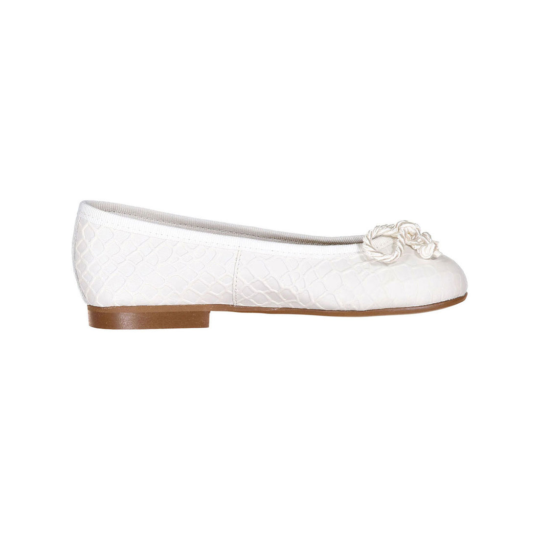 Papanatas White Textured Ballet Flats