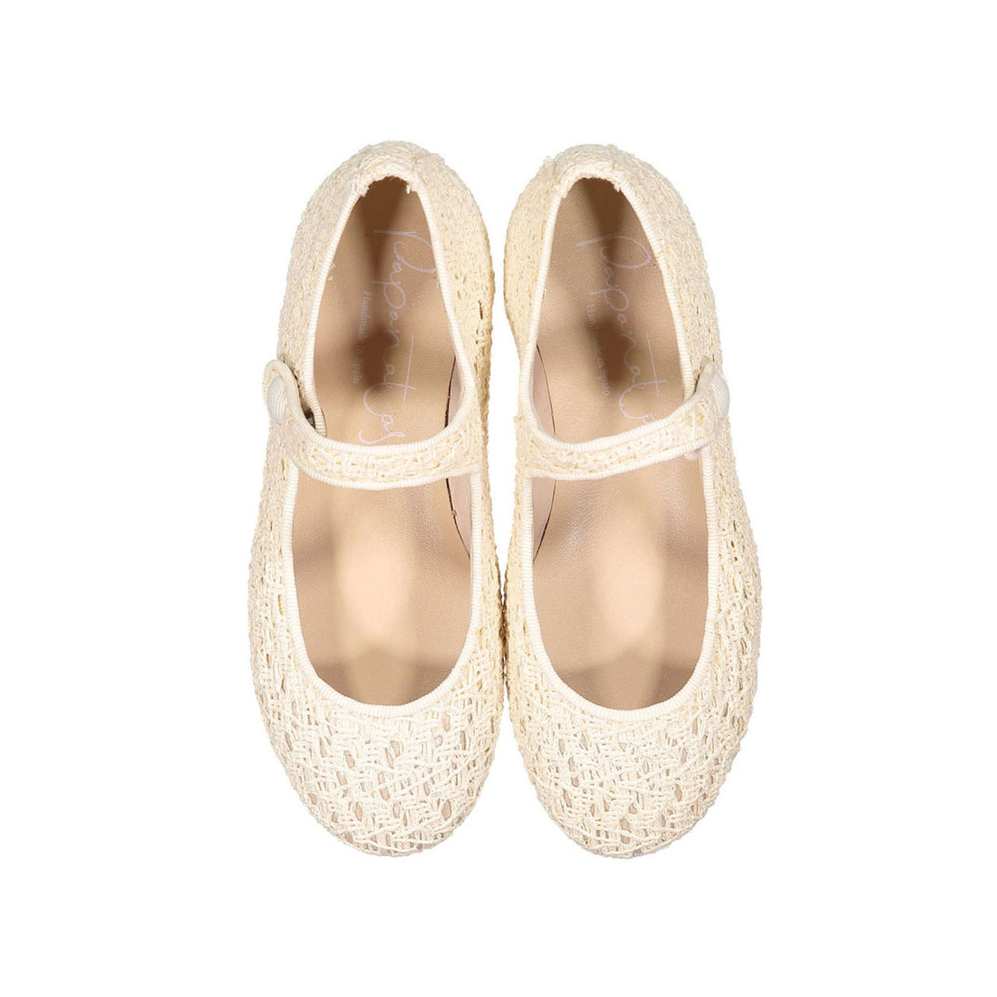 Papanatas Ivory Stitched Mary Janes