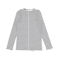 FYI White/Black Striped Henley Tee