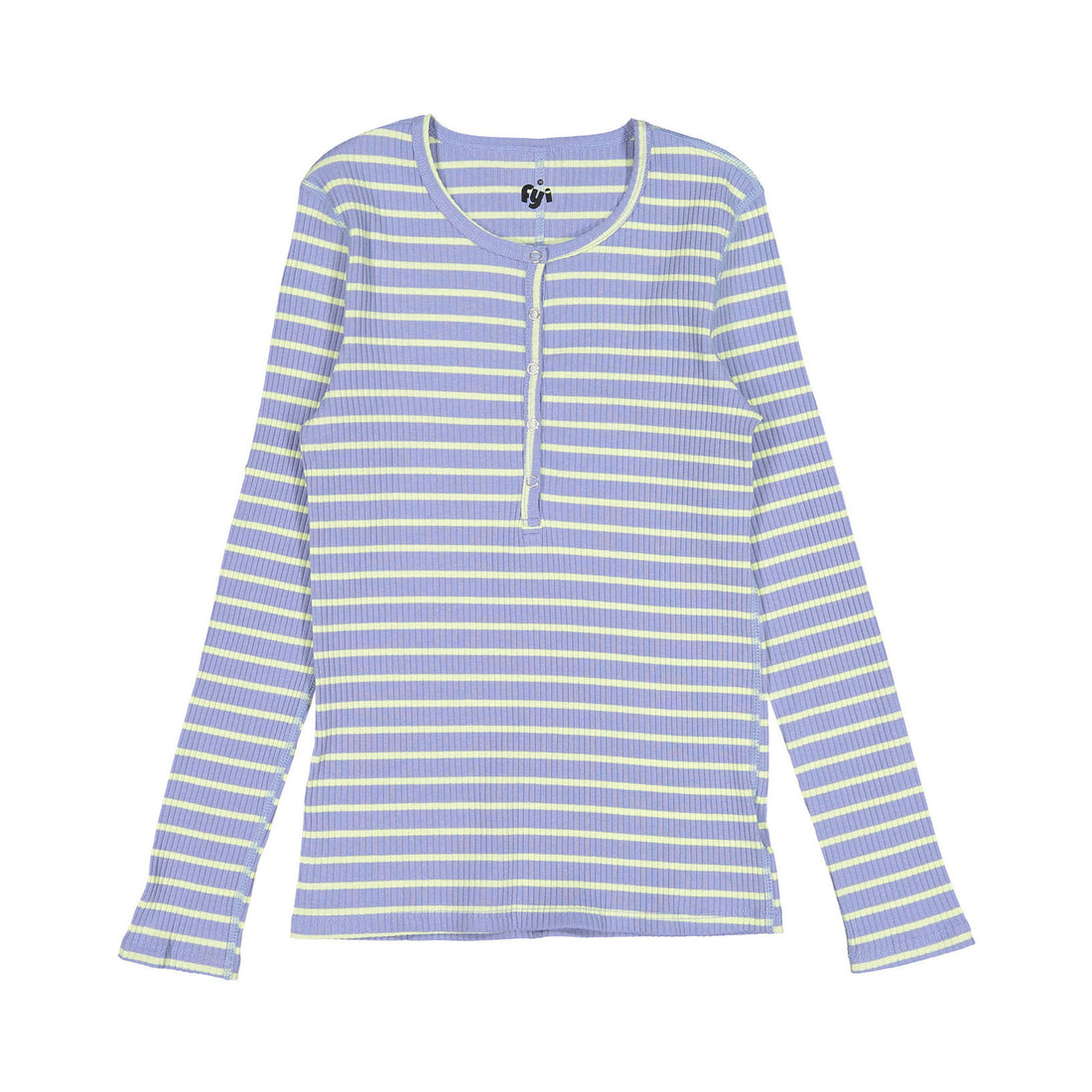 FYI Blue/Yellow Striped Henley Tee