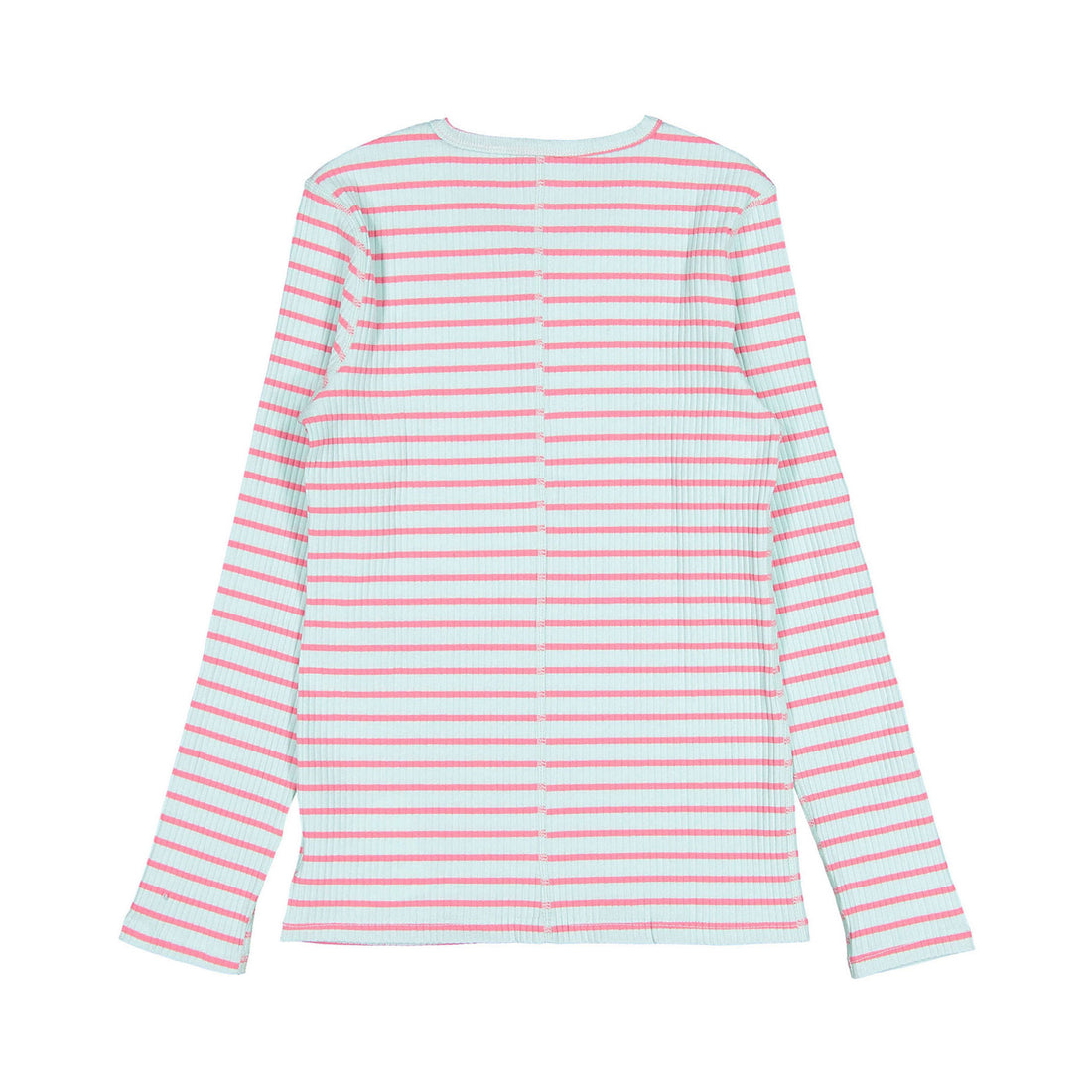 FYI Mint/pink Striped Henley Tee