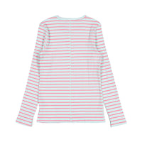 FYI Mint/pink Striped Henley Tee
