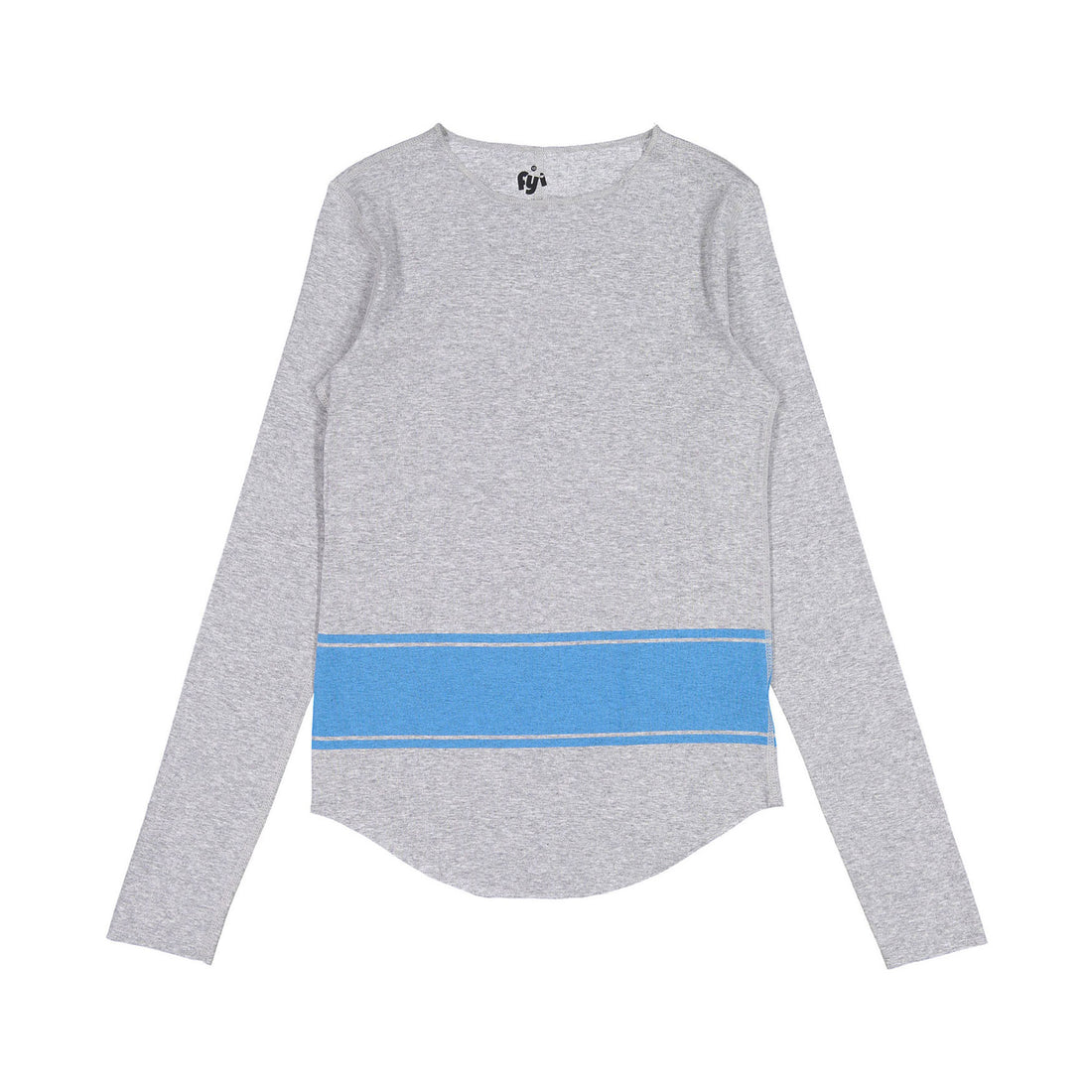 FYI Grey/Blue Thick Stripe Tee