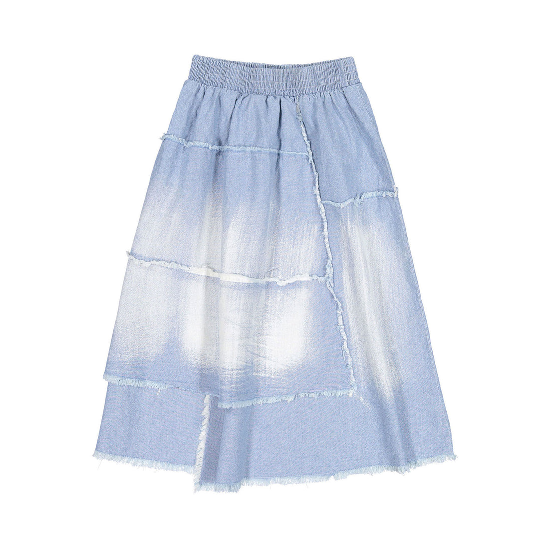 FYI Washed Out Denim Deconstructed Short Skirt