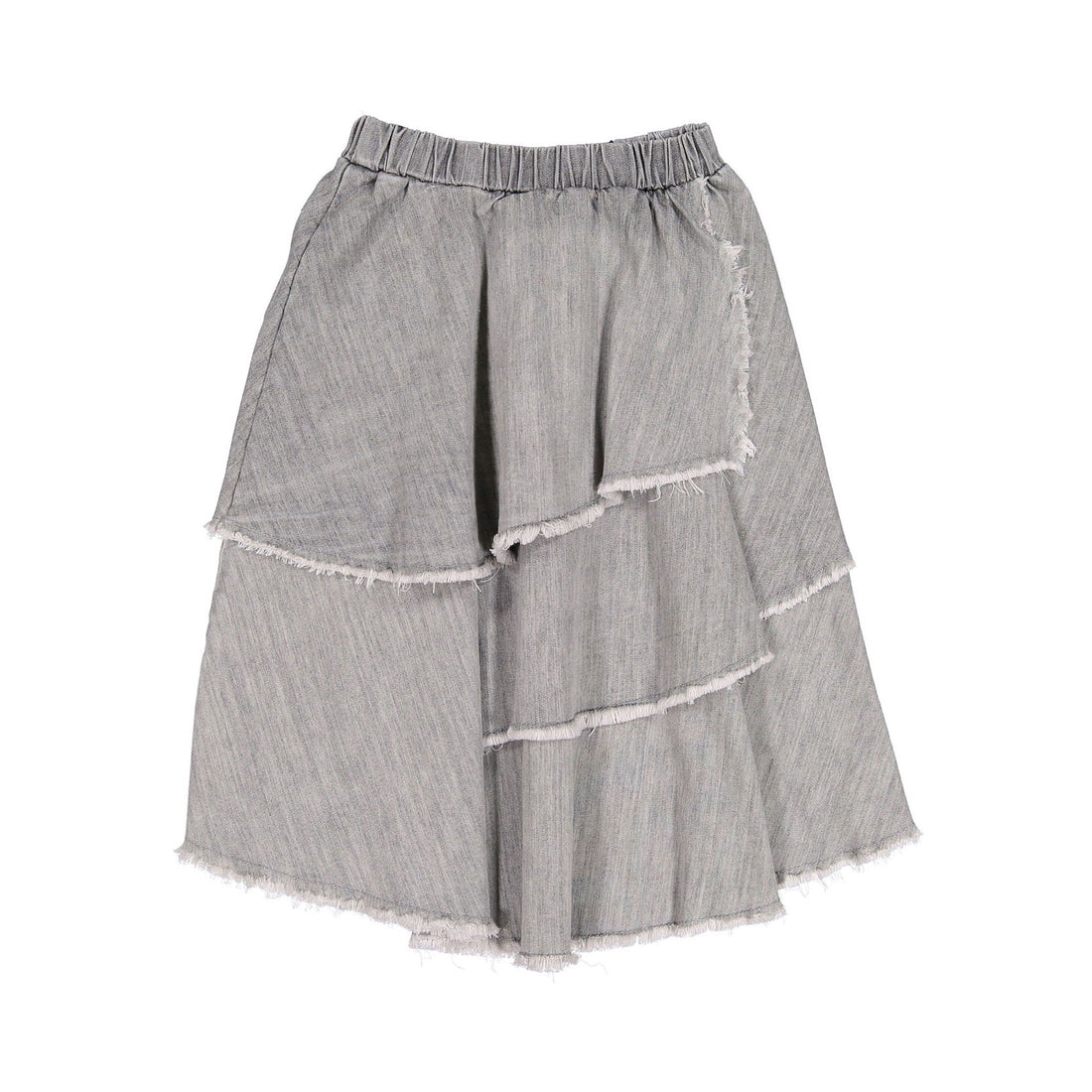 FYI Light Grey Wash Denim Layered Skirt