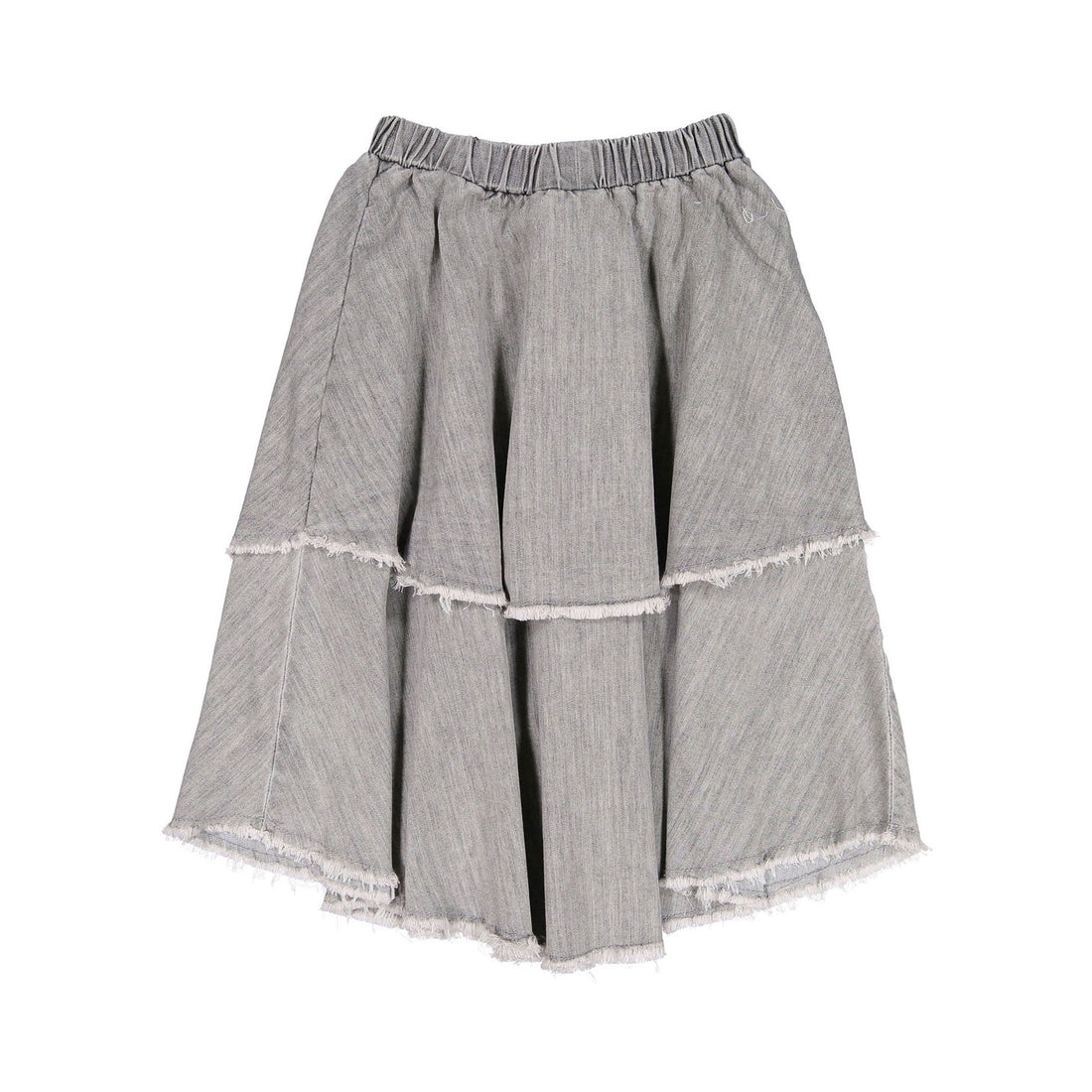 FYI Light Grey Wash Denim Layered Skirt