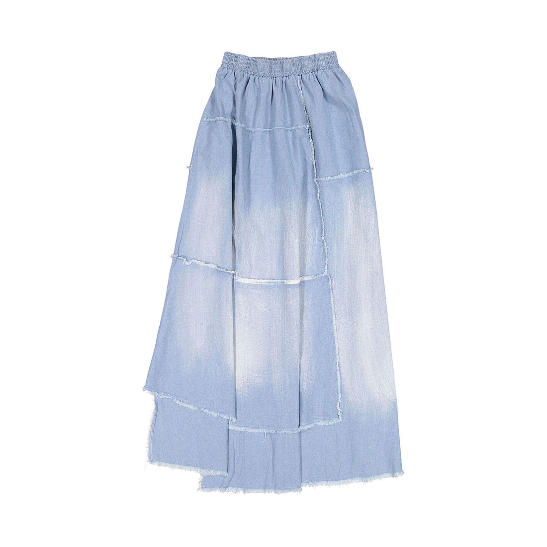 FYI Washed Out Denim Deconstructed  Long Skirt