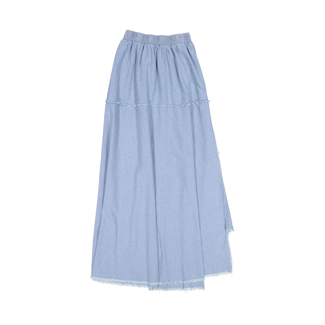 FYI Washed Out Denim Deconstructed  Long Skirt