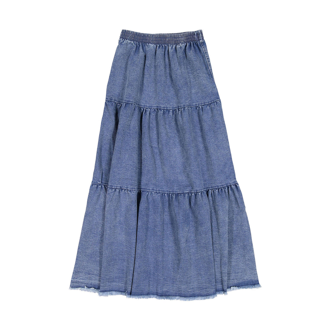FYI Denim Tiered Long Skirt